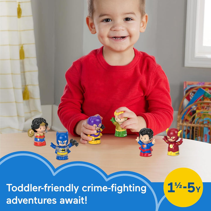 Little People Toddler Toys DC Super Friends Crime-Fighting Figure Pack Set of 6 Characters for Pretend Play Ages 18+ Months (Amazon Exclusive)