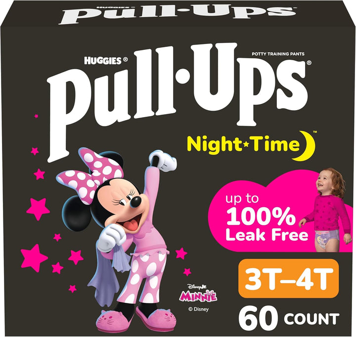Girls' Night-Time Potty Training Pants, Size 4T-5T Overnight Training Underwear (38-50 Lbs), 52 Ct