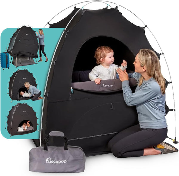 Daydreamer Blackout Tent for Pack and Play, Patented Portable Crib Tent, Blackout Canopy Crib Cover, Sleep Pod for Kids