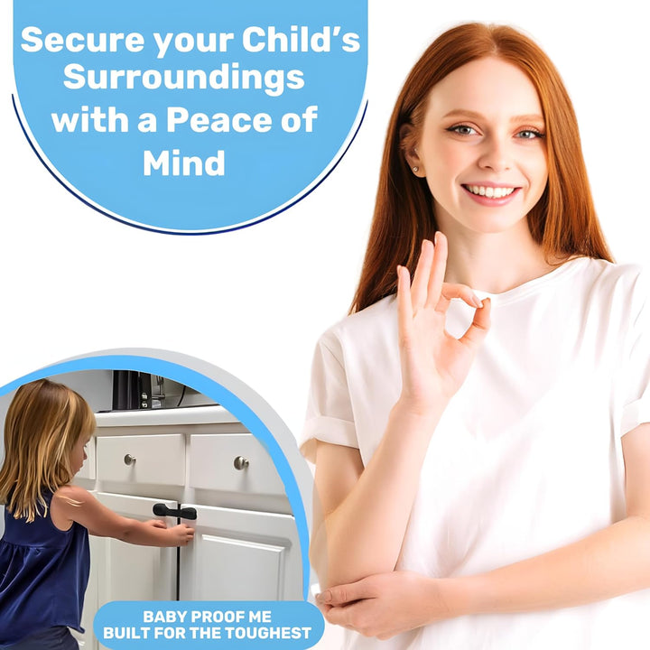 3M Adhesive Child Safety Strap Locks by , Baby Latches for Cabinets, Dishwashers, Fridges, Ovens and Trash Cans, Stain Free Toilet Lock (6 Safety Latches)