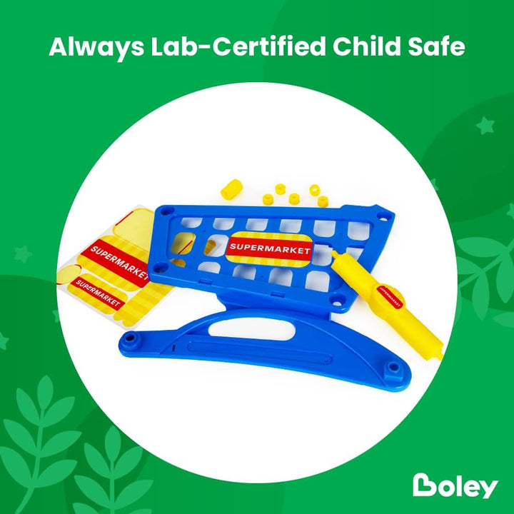 Educational Toy Shopping Cart - Supermarket Playset with Included Grocery Cart Toy and Pretend Food Accessories - Perfect for Kids, Children, Toddlers Learning Development
