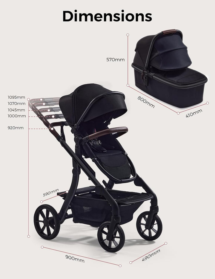 Changego Baby Stroller, Convertible Single-To-Double-To-Wagon Stroller with 23 Configurations, Seat Included, Large PU Wheels, All-Wheel Suspension ＆ Extendable UPF50+ Canopy