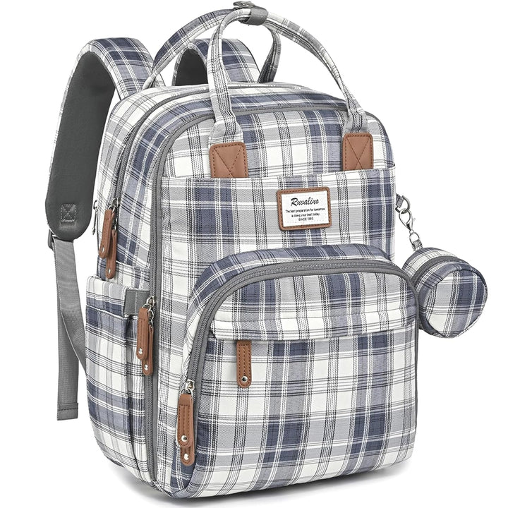 Diaper Bag Backpack-Multifunction Travel Baby Diaper Bag with Changing Pad, Insulated Bottle Holders & Pacifier Case, Large Capacity, Waterproof, Gray