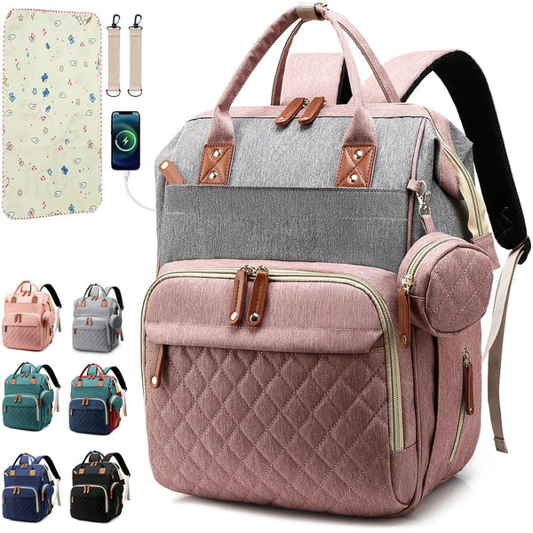 Diaper Bag Tote, Large Travel Diaper Tote for Mom and Dad, Multifunction Baby Tote Bag for Boys and Girls with Pacifier Case and Changing Pad, Olive Green