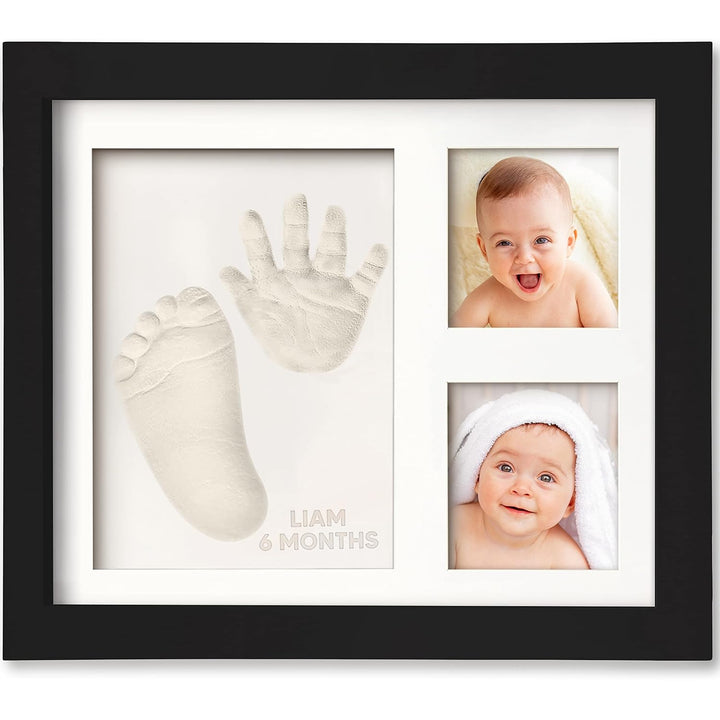 Baby Hand and Footprint Kit - Quick Dry Clay Baby Footprint Kit, Newborn Keepsake, Nursery Picture Frame for Boys, Girls, Personalized Gifts for Shower & Registry, New Mom Gift (Alpine White)