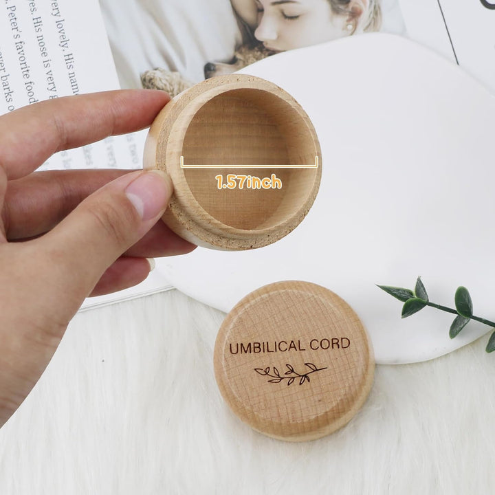 Wooden Baby Fetal Hair/Umbilical Cord Memorial Box Carved Memorial Box Newborn Christening Baby Gift (Umbilical Cord Box)