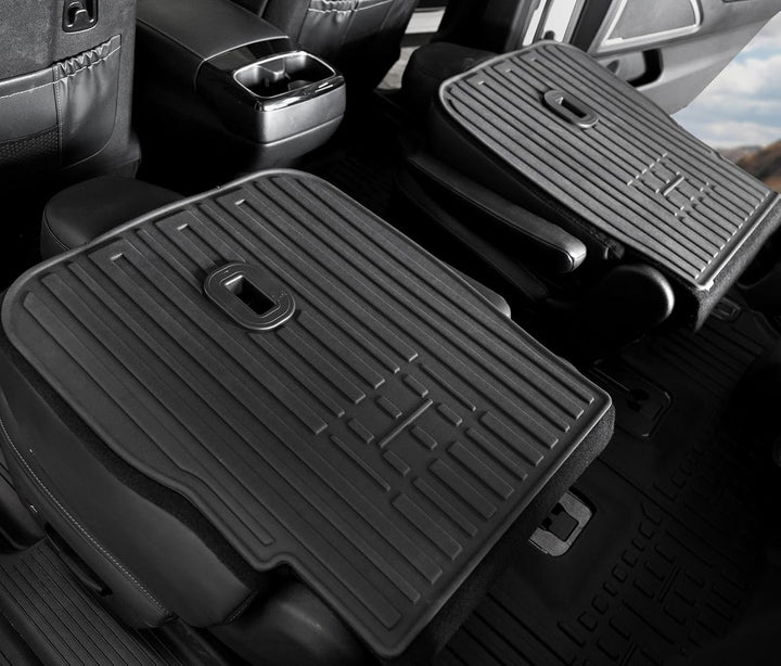 Kick Mats Backrest Mats for 2020-2024 2025 Kia Telluride 7 Passenger Captain Chairs Car Mats Accessories, All Weather TPE Interior Protector(2Nd Row Kick Mats)
