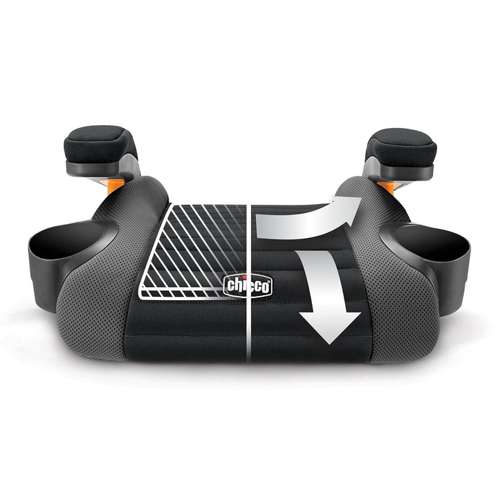 Gofit® Backless Booster Car Seat without Latch Attachment, Travel Booster Seat for Car, Portable Car Booster Seat for Children 40-110 Lbs., Shark/Black and Grey