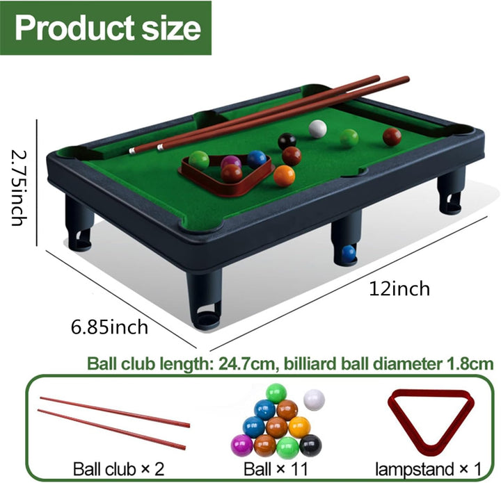 Mini Billiard Table Game, Cat Billiard Balls, Includes Game Balls, Mom Ball, Tripod and More, Portable Pool Set for Family and Children Games, Best Gift for Pet Cat (A)