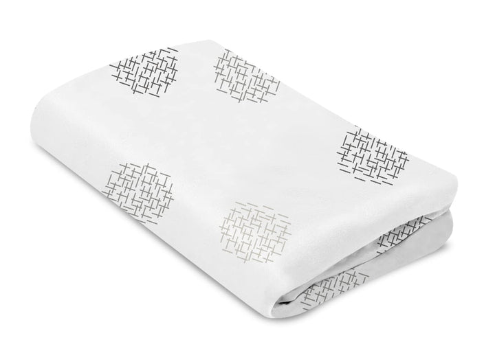 Breeze Playard Sheets, for Baby Bassinets and Furniture, Machine Washable and 100% Cotton, White & Grey, 2 Pack