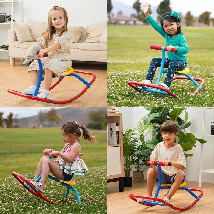 Rocking Horse - Kids Rocking Horse Rocking Chair Seesaw- Safe Home Playground Backyard Equipment - Rocker Single Teeter Totter for Youth Junior Kids
