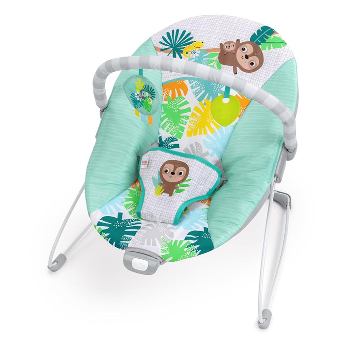 Baby Bouncer Soothing Vibrations Infant Seat - Removable -Toy Bar, Nonslip Feet, 0-6 Months up to 20 Lbs (Safari Fun)