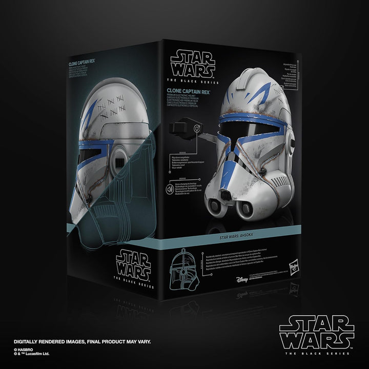 the Black Series Clone Captain Rex Premium Electronic Helmet, Ahsoka Adult Roleplay Item, Ages 14 and Up