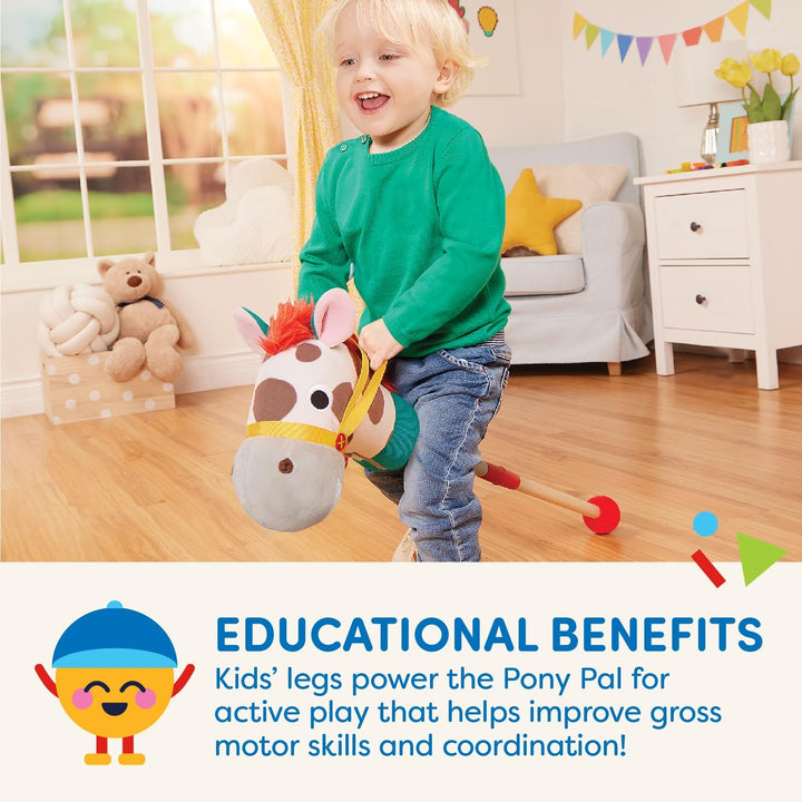 – Classic Hobby Horse – Plush Stick Horse – Wooden Pole & Sensory Textures – Realistic Sounds – 2+ Years – Pony Pal