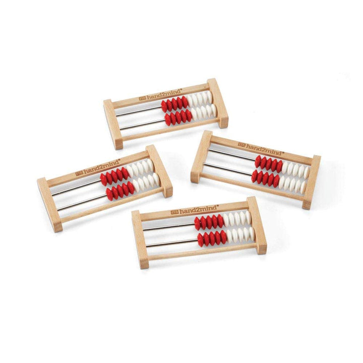 20-Bead Wooden Rekenrek Abacus, Colored Abacus for Kids Math, Wooden Counting Math Manipulatives, Bead Counters for Kids Math, Learn Counting and Numbers, Homeschool Supplies (Set of 4)