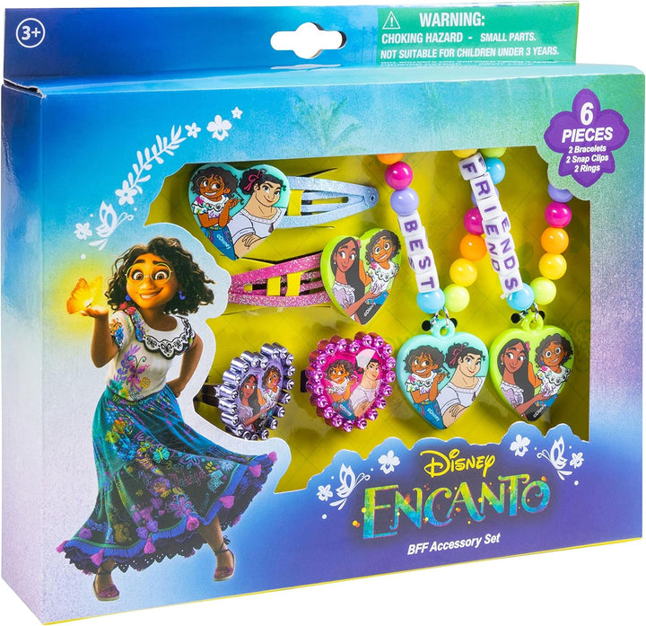 Barbie Accessories for Girls 6 Piece Toy Jewelry Box Set with 2 Rings, 2 Bead Bracelets, and Snap Hair Clips Ages 3+