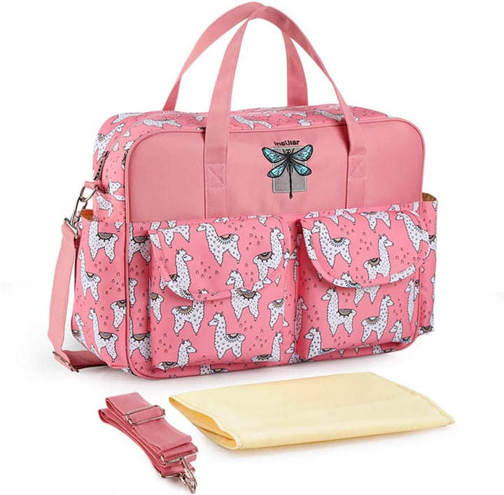 Mummy Shoulder Bag Diaper Bag Chic Nappy Changing Bag Tote/Messenger Style Large with Changing Mat, Adjustable Straps