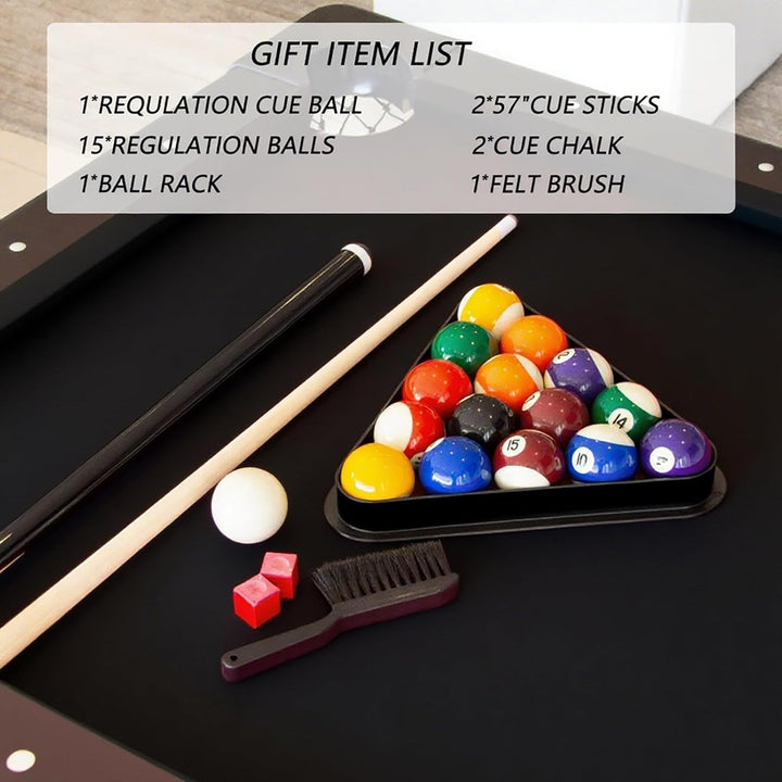 7 FT Portable Folding Pool Table - Complete Billiards Set with Balls, Cues & Accessories - for Game Rooms, Apartments & Offices