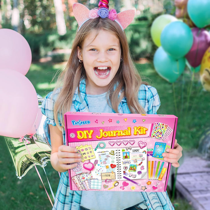 DIY Journal Kit for Girls, Scrapbook & Diary Supplies Set, Girls Diary Christmas Birthday Gifts for 8 9 10 11 12 13 14 Year