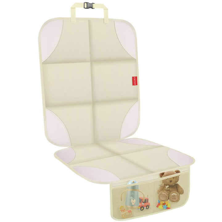 Car Seat Protector, Carseat Seat Protectors with Thick Padding and Upgraded Non-Slip Backing, Waterproof Seat Protector under Baby Car Seat, 600D Fabric Car Seat Covers with Storage Pockets for Baby