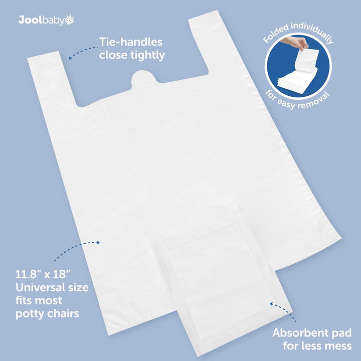 Disposable Potty Liners – Universal Fit for Potty Chairs, Super-Absorbent (60 Count) – Jool Baby