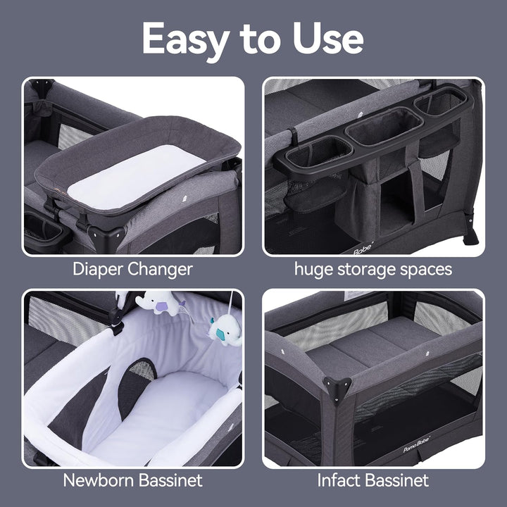 Portable Playpen Foldable Playard for Baby and Toddler Mattress, Changing Table for Newborn Portable Playard