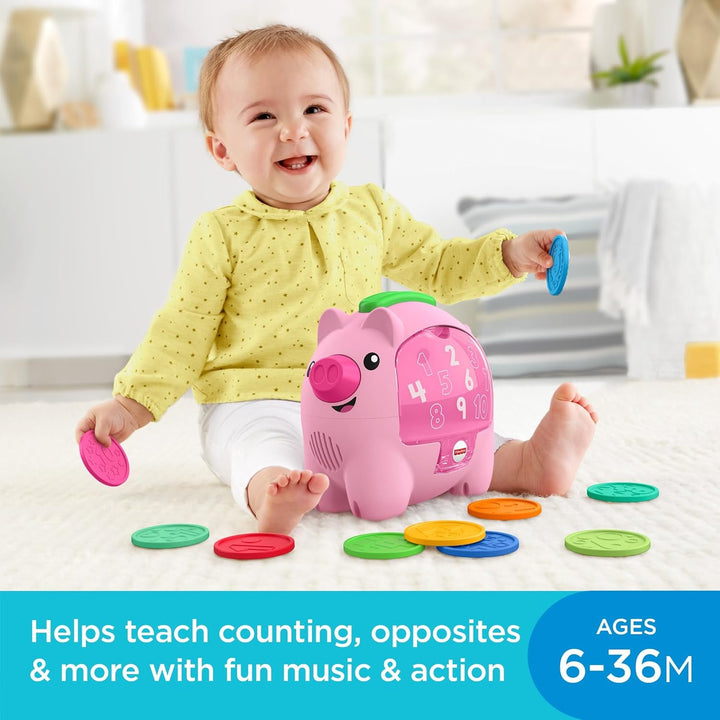 Baby Musical Toy Laugh & Learn Count & Rumble Piggy Bank with Songs & Motion for Infants & Toddlers Ages 6+ Months​