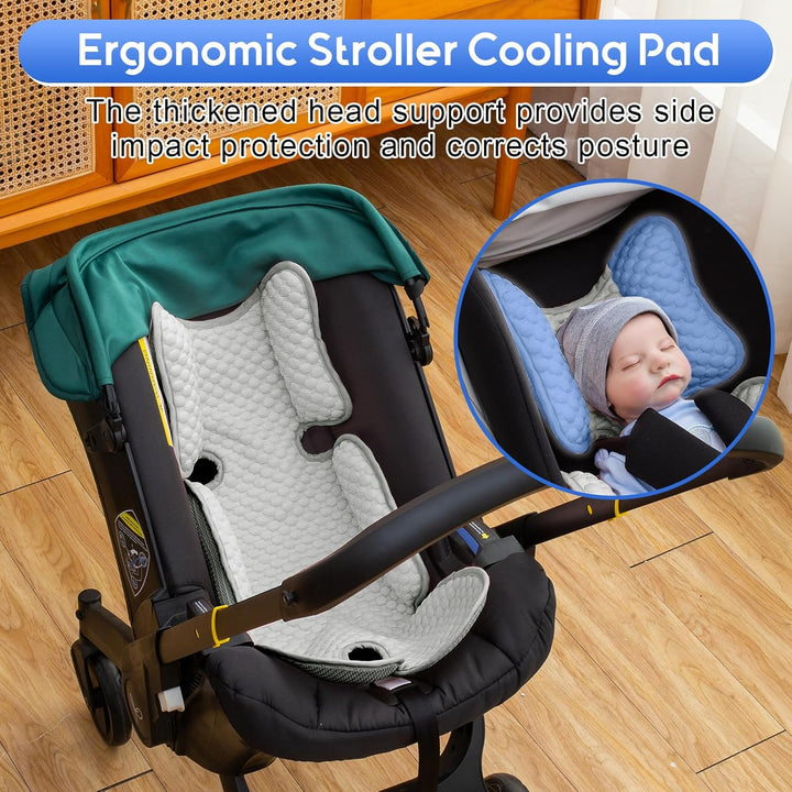 Car Seat Cooling Pad for Baby, Mink Dot Car Seat Cooler Mat for Girls Boys, Stroller Cooling Pad with 3D Breathable Mesh, Multifunctional Infant Carseat Cooling Insert Liner for Summer
