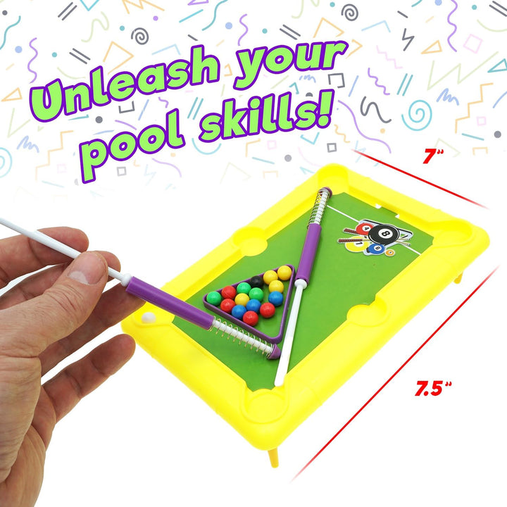 12 Inch Mini Pool Table Set (Mini Billiards) W/ 2 Cue Stick & Pool Balls. Portable Travel Size Mini Arcade Game. Office Desk Toys & Tabletop Games. Party Favors. 209