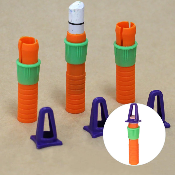 2Sets Crayon Sharpener Plastic Crayon Cap Drawing Drawing Stick Extender Oil Pencil Sharpener 15Pcs*2