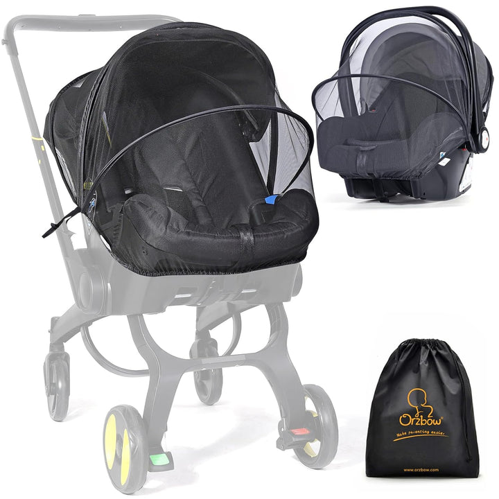 Mosquito Net for Baby Car Seats, Universal & Breathable Infant Car Seat Insect Mesh Net, Encrypted Bug Net for Car Seat Protection, Suitable Summer Night Walking, Baby Camping & Travel, Black
