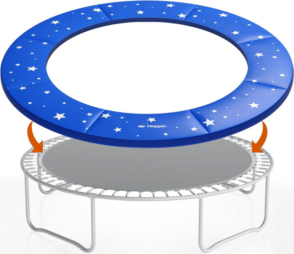 ® Trampoline Spring Cover Super Thick, Universal Fit 12FT/14FT/15FT -Trampoline Pad Replacement Stars Design, Waterproof, Tear & UV Resistant, Trampoline Pad Replacement for Ultimate Safety