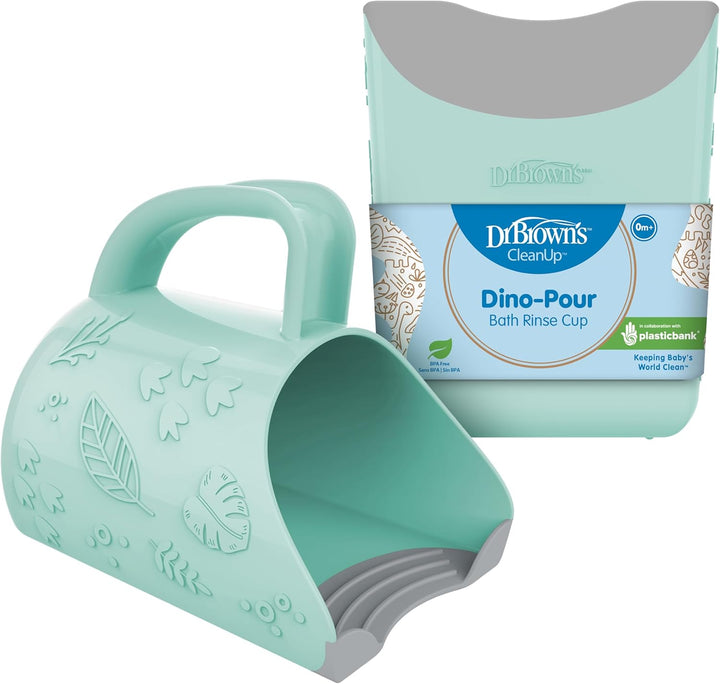 Cleanup Dino-Pour Baby Bath Rinse Cup, Tear-Free Rinsing for Babies and Toddlers, BPA Free