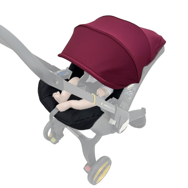 Stroller Accessory Washing Kit Textile Set, Colorful Canopy & Water Resistance Soft Cushion Compatible with DOONA CAR SEAT Strollers (Wine Red)