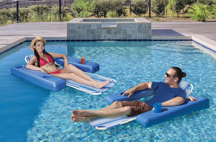 Caribbean Retro Floating Chaise Pool Lounge Chair for Adults