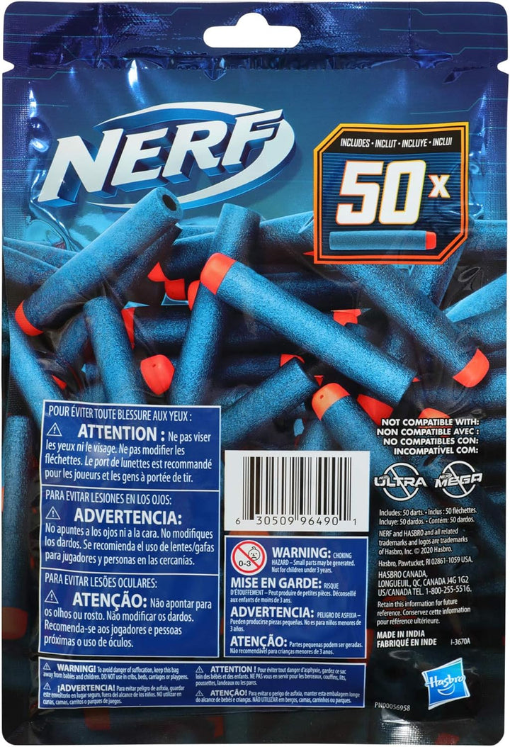 Elite 2.0 50-Dart Refill Pack, 50 Foam Darts Compatible with All Official Blasters That Use Elite Darts