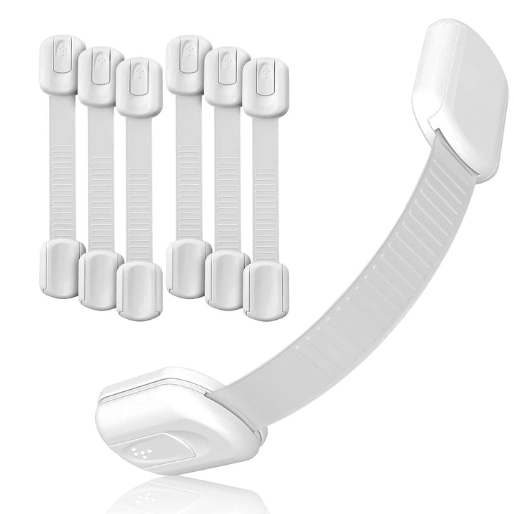 3M Adhesive Child Safety Strap Locks by , Baby Latches for Cabinets, Dishwashers, Fridges, Ovens and Trash Cans, Stain Free Toilet Lock (6 Safety Latches)