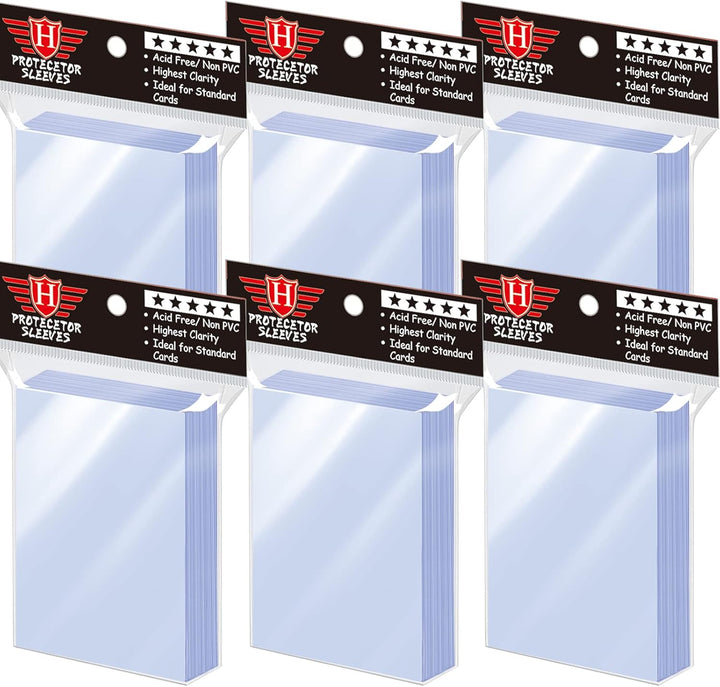 500 Counts Card Sleeves for Trading Cards, Soft Penny Card Sleeves Clear Plastic Card Protectors Fit for Baseball Card, Sports Cards, MTG Game Card Standard Cards