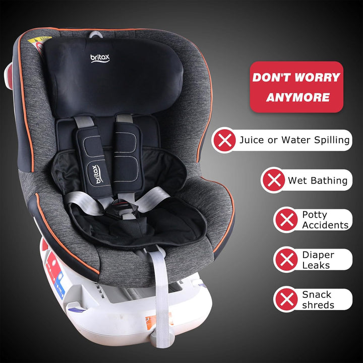 Piddle Pads, Multi-Use and Leak Free Lines for Baby Stroller, High Chair & Car Seat, Waterproof Toilet Training Seat Covers for Toddles (Black (2 Pack))