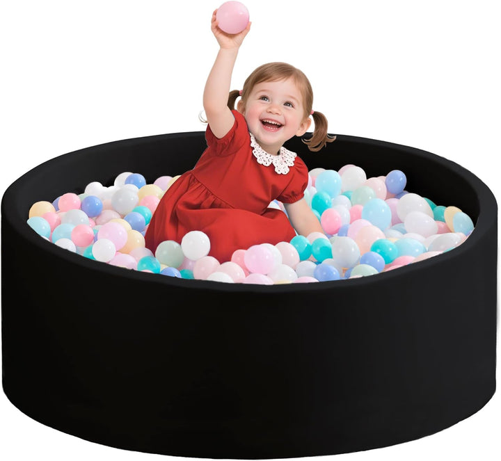 Ball Pit for Toddlers 35.43''X11.81 Baby Ball Pits Soft Memory Foam Ball Pit round Kids Ball Pit Indoor Game Kids Play Ball Pool Ideal Gift for Girls and Boys (Grey, NO Balls)