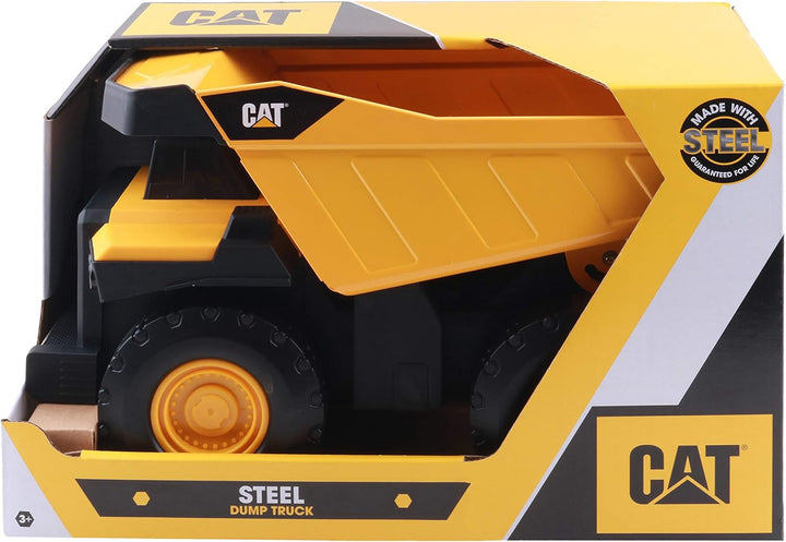 Construction Toys, Steel Dump Truck 16”: Real Steel Body, Working Dump Bed, Oversize All-Terrain Wheels, Heavy-Duty Construction Vehicle for Indoor/Outdoor Play, Kids Ages 3 +