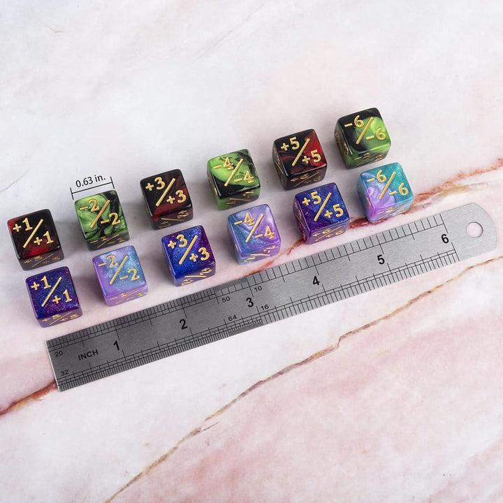 48 PCS Magic the Gathering MTG Counter Dice Marble Bulk Life Counters Tokens Dice Compatible with Magic Card Game Accessories CCG Creature Stats, 4 Colors