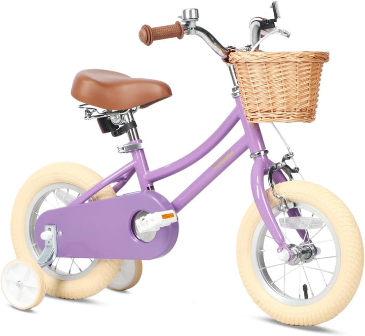 Girls Bike with Basket for 2-12 Years Old Kids, 12 14 16 18 20 Inch Bicycle with Bell Training Wheels, Multiple Colors