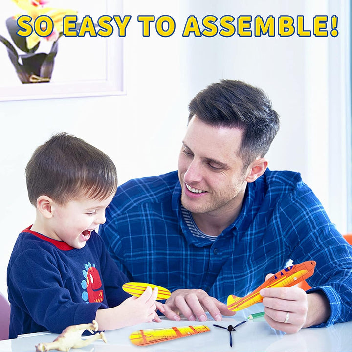 8" Airplane Toy,12 Different Designs Planes Toys for Boys,Foam Glider Planes Toys,Birthday Favors Lightweight Paper Airplanes,Individually Packed Outdoor Flying Toys,Party Favors for Kids 8-12(12 PCS)