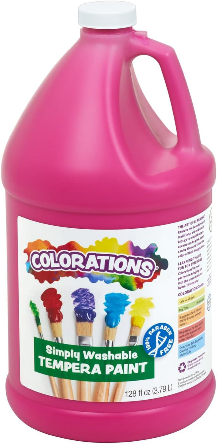 Paraben-Free Washable Tempera Paint for Kids - 1 Gallon Value Size. Vibrant White. Non-Toxic and Made in the USA