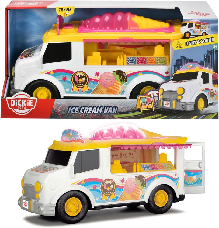- 12 Inch Ice Cream Van, White/Yellow