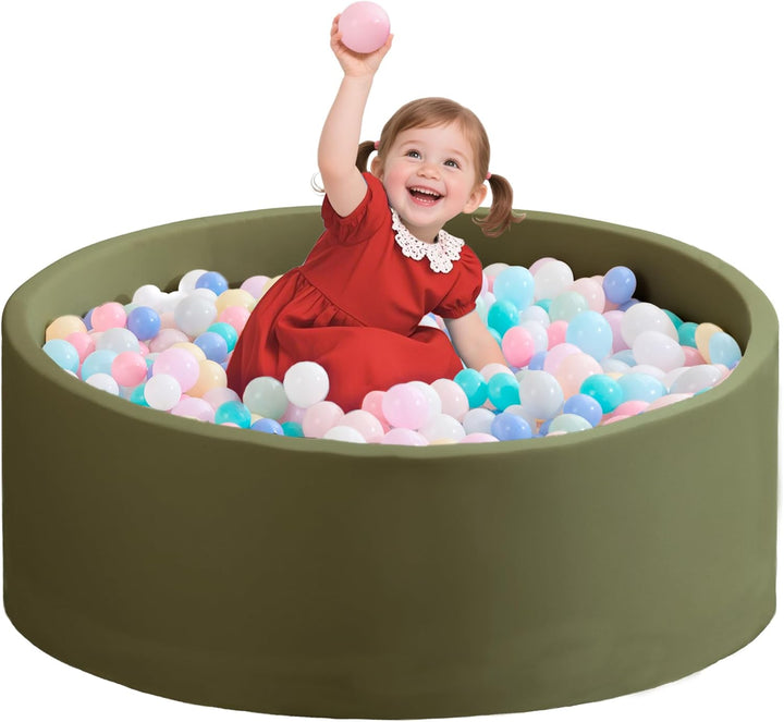 Ball Pit for Toddlers 35.43''X11.81 Baby Ball Pits Soft Memory Foam Ball Pit round Kids Ball Pit Indoor Game Kids Play Ball Pool Ideal Gift for Girls and Boys (Grey, NO Balls)