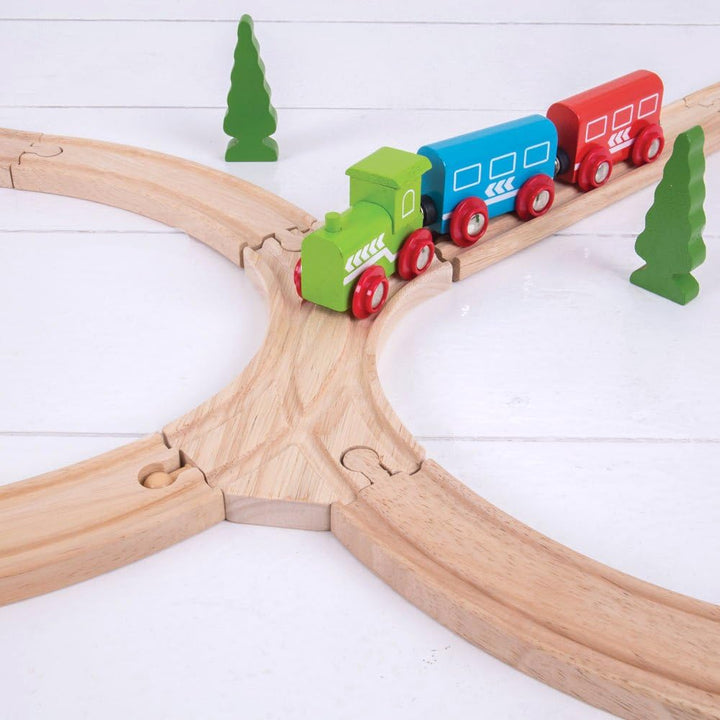 Wooden Track Double Curved Turnouts (2 Pk) - Compatible with  Train Sets and Most Wooden Train Set Brands, Quality  Train Accessories