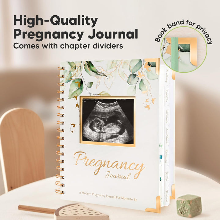 Pregnancy Journal for First Time Moms Gifts - 90 Pages Hardcover Pregnancy Memory Book, Beautiful & Cute Baby Book Keepsake, Ultrasound Baby Scrapbook, Mom to Be Gift (Alpine)