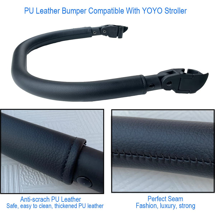 Baby Stroller Accessories Bumper Bar, Armrest, Handle, Crossbar Compatible with Babyzen YOYO 2, YOYO+ and YOYO3, PU Leather Surface